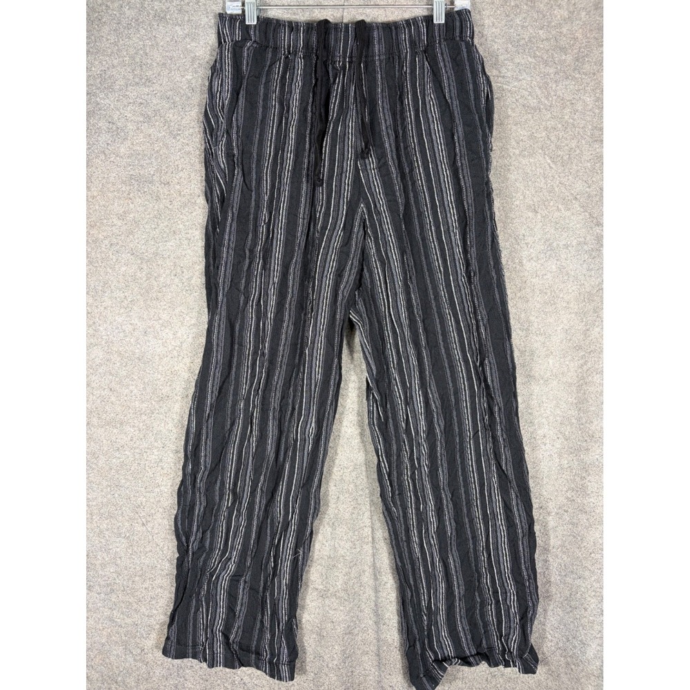 Urban Outfitters Women Black White Striped Drawstring Pants OB2468522 Medium